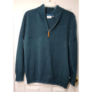 7 Diamonds Men Blue Sweater XL Grand Teton Confetti Half Zip